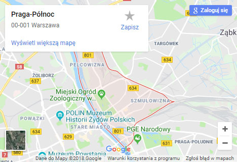 Mapa Google hydraulik Warszawa Praga Północ